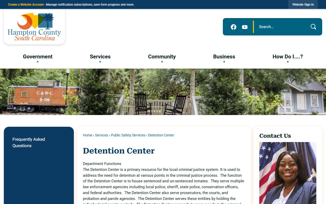 Hampton County Detention Center inmate population facility overview